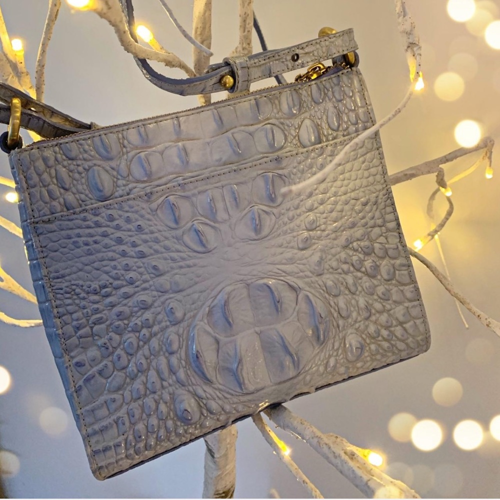 Brahmin Light Blue Embossed Handbag - Picture 2 of 4